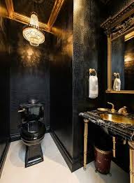 Black And Gold Bathroom Vanity Light Traditional Black And Gold Powder Room Powder Room Decor Elegant Bathroom Black And Gold Bathroom