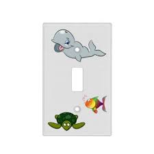 Cartoon Whale Fish And Turtle Light Switch Cover Zazzle Com Light Switch Covers Cartoon Whale Switch Covers
