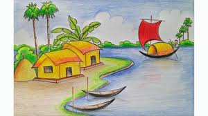 How To Draw A Village Scenery Step By Step Very Easy Easy Nature Drawings Nature Drawing Beautiful Scenery Drawing Step by step drawing tutorial on how to draw a beautiful village scenery.