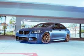 Black Car And Bronze Wheels Matte Blue Bmw M5 F10 On Bronze Adv1 Wheels Bmw Bmw M5 Bmw M5 F10