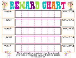 Printable Reward Chart Template Kids Rewards Toddler