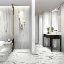 Also, porcelain is likely the best tile for a steam shower since it is the most dense material and retains heat better than natural stone. Tilebarxl Marmi Slim Carrara Zebrino 60 X 120 Polished Porcelain Slab Tilebar Com