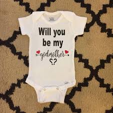 Will You Be My Godmother Onesie Godmother Gift Ask Etsy Baby Announcement Onesie Onesies Newborn Onesies