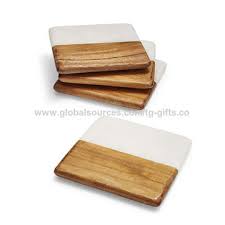 The 4 genuine marble coasters sit neatly in the holder when not in use and each features 3 adhesive pads on the underside to protect your expensive furniture or countertops from getting scratched. China Custom Logo Customized 10x10cm Square Black Marble And Acacia Wood Coasters Set For Home And Kitchen On Global Sources Marble Stone Wood Coasters Marble Wooden Cup Coasters Marble And Wood Coaster Set