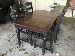 Https Www Instagram Com Kendramckinneydesigns Refinished Oak Table Base And Chairs Chalk Painte Kitchen Table Redo Kitchen Table Makeover Dining Room Table