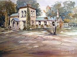 Gatehouse Latrobe University Beechworth Painting By Audrey Russill