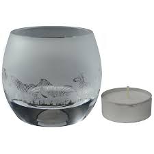 Using candle votives gives you the advantage of better and even lighting. Animo Glass Small Crystal Animal Safari Tealight Candle Holder Zebra Ebay
