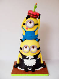 Birthday Cake For Brother And Sister Birthday Cakes Minion Cake Made For A Special Brother And Sister Duo Cartoon Cake Minion Cake Birthday Cake For Brother