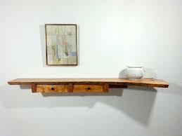 Cherry Live Edge Shelf Floating 2 Drawer Entry Accent Table Etsy Floating Shelves Live Edge Shelves Shelves