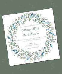 Blue And Green Floral Invitation Floral Invitation Blue Wedding Invitations Green Invitations