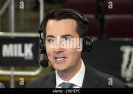 Pac-12 Networks play-by-play announcer JB Long (right) and analyst Eddie  House during an NCAA college basketball game between the Southern  California Trojans and the California Golden Bears, Saturday, Jan. 29,  2022, in