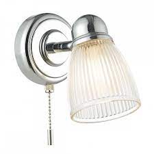 Shop for vanity lights & bathroom light fixtures in wall lights & fixtures. Modern Classic Bathroom Wall Light In Chrome With Ribbed Glass Ip44