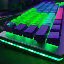 Tai Hao On Instagram Tai Hao Gaming Rubber Keycaps Neon Green Rubber Key Neon Blue Rubber Key Ducky Joker Gaming Room Setup Computer Setup Pc Keyboard