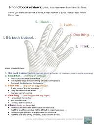 One Hand Book Review Sheet Book Reviews For Kids Writing A Book Review Book Review Template