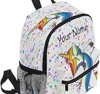 Zaino personalizzato per bambini, zaino personalizzato con nome/testo,  unicorno danzante con stella borsa prescolare per ragazze e ragazzi, ...