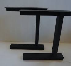 4x2 L Table Base Flat Black Set Of 2 By Sionsteel On Etsy Table Base Table Legs Black Set