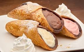 Sponge cake, brandy, superfine sugar, cream cheese, strong. Cannoli Trio Thumr