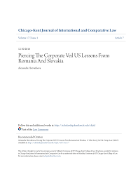 Pdf Piercing The Corporate Veil Us Lessons For Romania Slovakia
