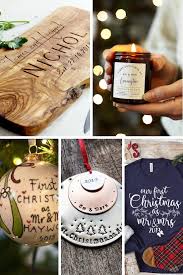 Love birds cutting board with personalized name and date. 10 Christmas Gifts For Newlyweds Kiss The Bride Magazine