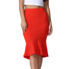 Womens High Waist Mermaid Skirt Wear To Work Bodycon Stretchy Pencil Skirts