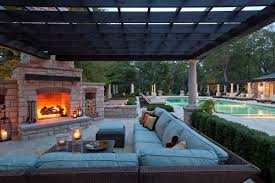 This gas fire pit project is made of concrete. Outdoor Gas Fireplaces Landscaping Network