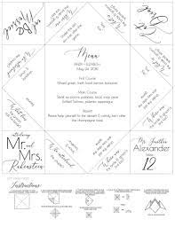 Fortune Teller Cootie Catcher Table Assignment Wedding Etsy Wedding Menu Template Printable Printable Menu Template Wedding Menu Template