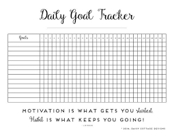 Daily Habit Tracker A Printable Goal Tracker Daily Goals