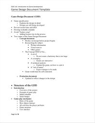 This part of the document is one that will change very little once the concept is. Game Design Document Example News At Games 2 Www Joeposnanski Com