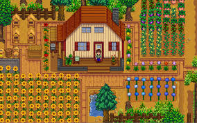 Stardew Valley Looks Like This Farmer Decided To Specialize In Raising Mostly Flowers Love The Beekeeping Area Als Stardew Valley Green House Design Valley