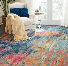 Ces09 Celestial Blue Yellow A True Statement Piece For Your Home This Blue And Yellow Abstract Design Rugs In Living Room Living Room Carpet Blue Furniture