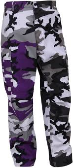Black And White Camo Pants Purple White City Camouflage Two Tone Fashion Icon Bdu Cargo Pants Trousers Rothco Cargobdupants Black Camo Pants Camo Pants Pants