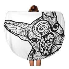 Includes images of baby animals, flowers, rain showers, and more. Sidonku 60 Inch Round Beach Towel Blanket Boston Terrier French Bulldog Doodle Coloring Page In Black Travel Circle Circular Towels Mat Tapestry Beach Throw Walmart Com Walmart Com
