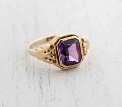 Antique 10k Yellow Gold Purple Stone Ring Art By Maejeanvintage 190 00 Purple Stone Rings Purple Jewelry Vintage Fine Jewelry