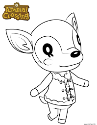 Coloriage Fauna The Deer Dessin Animal Crossing à imprimer