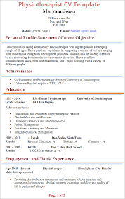 Physiotherapist Cv Template Tips And Download Cv Plaza