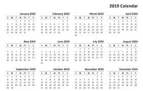 12 Month Calendar 2019 Printable Calendar 2019 Template Print Calendar Calendar 2019 Printable