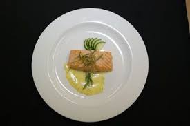 Third Course Fish Poached Salmon With Mousseline Sauce Lightly Poached Atlantic Salmon Topped With A Rich Moussel Poached Salmon Main Meals Atlantic Salmon