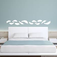 sticker plumes stickers tete de lit deco zen decoration stickers