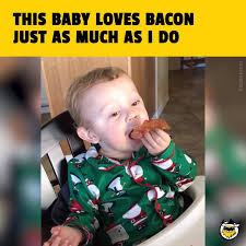 First We Feast Baby S First Time Trying Bacon Facebook