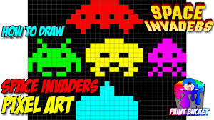 Graphics and resources from space invaders. How To Draw Space Invaders Pixel Art 8 Bit Arcade Game Art Youtube
