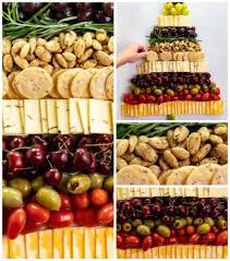 Quick and easy appetizers made from rolling cream cheese, bell peppers, olives, basil, and parmesan, and cutting th. Christmas Tree Snack Board The Cozy Cook