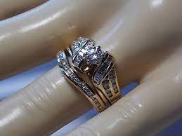 1980s Diamond Wedding Ring Set One Carat By Estatejewelryshop 995 00 Diamond Wedding Rings Sets Wedding Ring Sets Engagement Rings