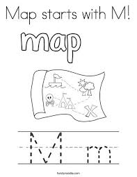 Map Starts With M Coloring Page Coloring Pages Lettering Mini Books