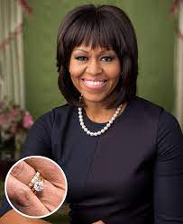 Michelle Obama Engagement Ring Princessring Batu Permata Solitaire Permata