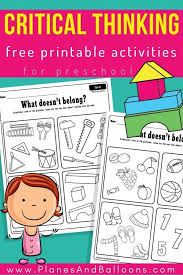 Critical Thinking Preschool Worksheets Free Printable Planes Balloons Let S Make Learning Fun Critical Thinking Activities School Readiness Activities Preschool Activities