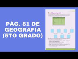 Descarga la guía del docente de matemáticas, documento donde encontrarás las respuestas de los ejercicios (solucionario) del libro de estudiantes de primero, segundo, tercero. Pag 81 Del Libro De Geografia Quinto Grado Youtube