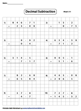 The great thing about adding and subtracting with decimals is that, once you line up the decimals, you don't have to do anything special to add or subtract them. Subtracting Decimals Worksheets