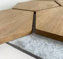 Hexagon Panel Naturel Eiken met Grijs Vilt 81CM | Akoestisch | Wanddecor |  Zeshoekig