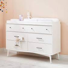 Mid Century 6 Drawer Changing Table White Changing Table Changing Table Dresser Mid Century Dresser