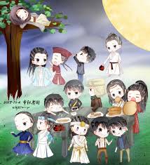 autumn in the autumn festival people reunion and drink this cup from the heart of lin xin lin update the official w fan art fall festival anime